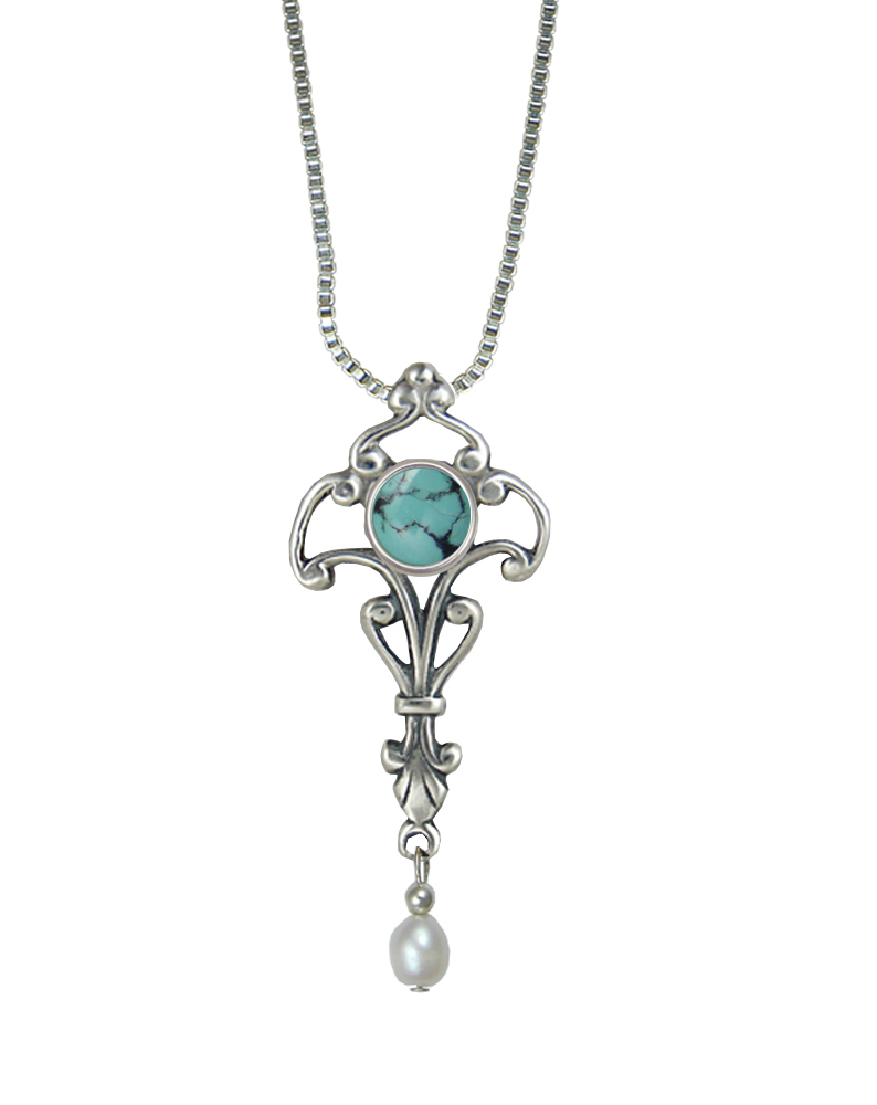 Sterling Silver Necklace With Chinese Turquoise